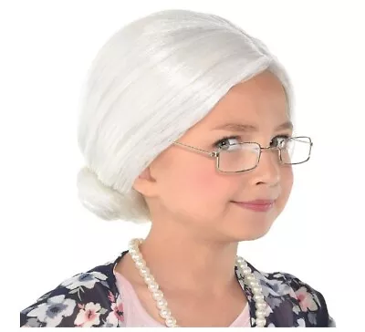 Old Lady Wig - Mrs Claus - White - 100 Days - Costume Accessory - Child • $19.99