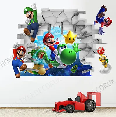 £9.59 • Buy Super Mario Galaxy Luigi Yoshi Wall Sticker Kids Bedroom Game Room Decor Decal