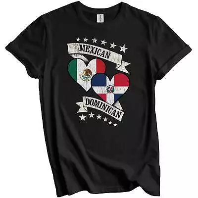 Mexican Dominican Heart Flags Mexico Dominican Republic T-Shirt • $19.99