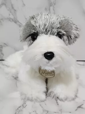 Miyori Aurora Miniature Schnauzer Gray Puppy Dog White Stuffed Animal Plush Toy • $12