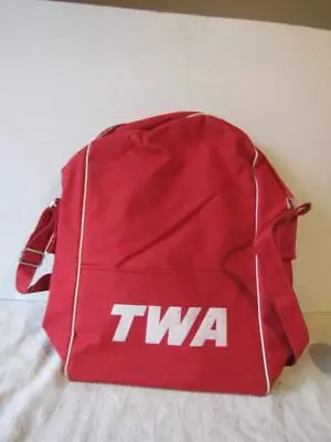 Vintage TWA RED Flight Bag Carry On  4x10x14  Trans World Airlines • $24.99