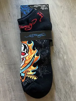 NEW Men Or Woman Ed Hardy FLAMING SKULL LOW CUT Sport Socks Size 10-13 Y2K VTG • $11.79