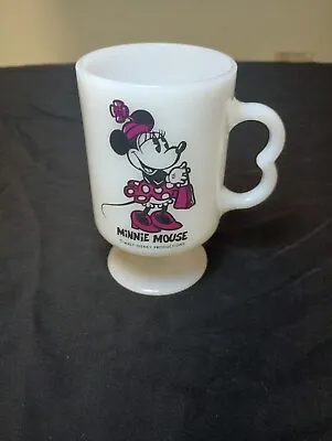 Vintage 1970s USA Federal Milk Glass Minnie Mouse Pedestal Mug Free Shipping  • $19.90