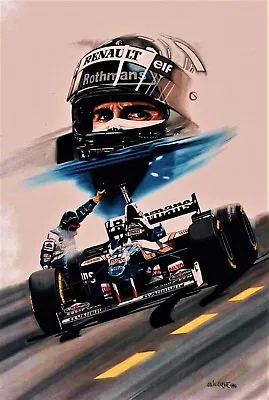 Damon Hill 79x53.5 Cms Limited Edition F1 Art Print By Colin Carter • £45