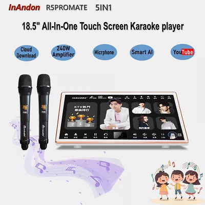 CA-InAndon R5PROMATE 18.5'' Karaoke Player5IN1 YouTubeAI卡拉OK点歌机 Amplifier • $570.33