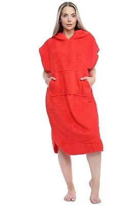 £19.99 • Buy Unisex Changing Robe 100% Cotton Hooded With Pocket Beach Poncho Swimming Surf