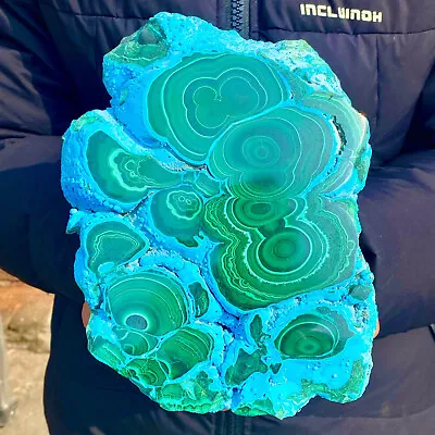 9LB Natural Chrysocolla/ Blue Malachite Transparent Cluster Minera • $51