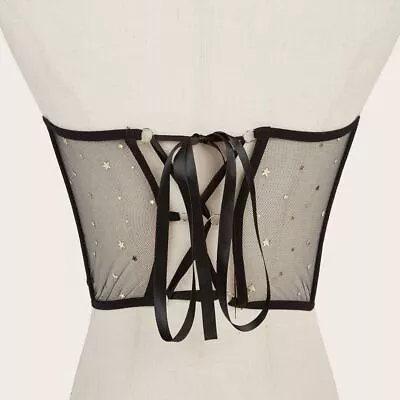 Women's Bustier Corset Waist Training Underbust Mesh Corset Body Boned Shaper • £12.19