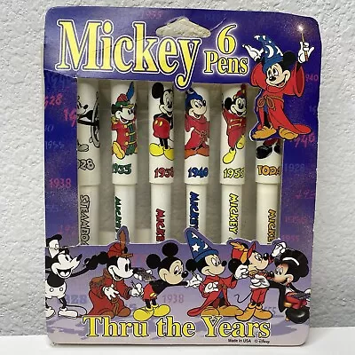 Vintage Mickey Mouse Capped Ink Pens Walt Disney Souvenir Thru Years 1928-1986? • $14.99