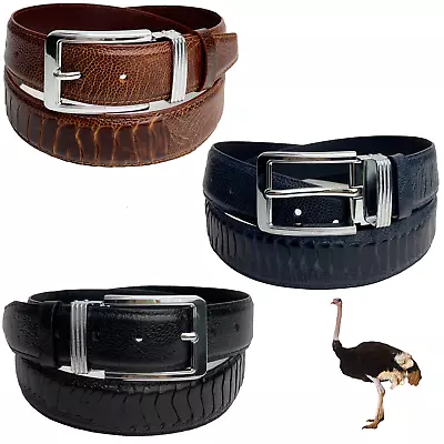 Genuine Ostrich Leg Leather Skin Men's Belt With Buckle - W 1.5 Inch Handmade • $65