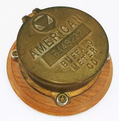 Vintage 4.5  Brass American Buffalo NY Meter Co Water Meter Cover Trinket Box • $49.99