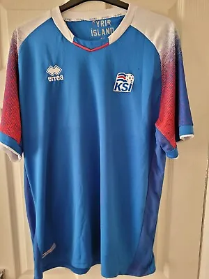 4XL Iceland Football Shirt 2018/2019 Home Blue Red White Viking Clap Errea 6/10 • £18.99