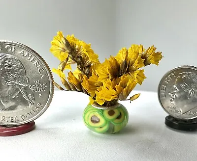 Miniature Floral Arrangement Flowers In Vase 1:12 Dollhouse OOAK 1:12 Or 1:16 • $10.25