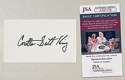 Coretta Scott King Signed Autographed 3x5 Card JSA Cert Martin Luther MLK • $379.95