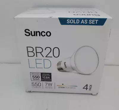 4 Pack BR20 LED Bulbs Indoor Light R20 Dimmable 2700K Soft White 50W Equivalent • $15.33