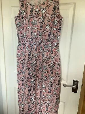 Pretty T Shirt Maxi Dress Size 12/14 By Avenue In Pink Floral Design • £4