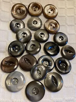 20 Vintage Assorted Mother Of Pearl/shell Buttons. Used As Is From Estate • $6.50