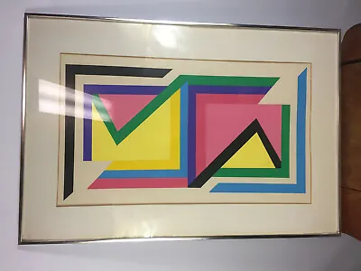 Vtg 80s Memphis Design Post Mid Century Numbered Art Work Poster Contemporary  • $3825