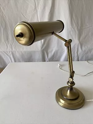 Vintage Antique Brass Desk Lamp Adjustable Piano Student Reading Light Works • $29.99