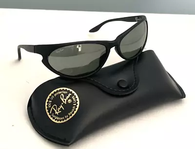 Vintage RAY BAN B&L Sunglasses SKYLINE PREDATOR MIRROR WRAPS Black Frame USA • $49.99