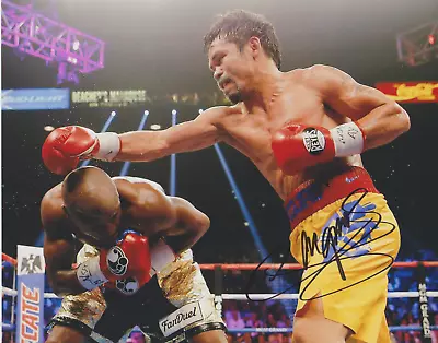 Manny  Pacman  Pacquiao Autographed Boxing 8x10 Photo Manny's Coa Vs Mayweather • $100