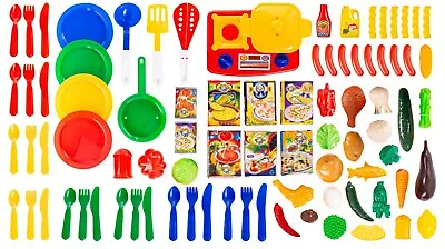£15.99 • Buy Kitchen Play Set For Kids Accessories Food Toy Cooking Utensils 90 Pcs