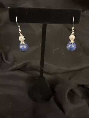 VTG Sterling Silver 925 Lapis Earrings  • $18.99