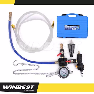 Radiator Cooling System Vacuum Purge Coolant Tool Kit Set With Adapter Case Hose • $48