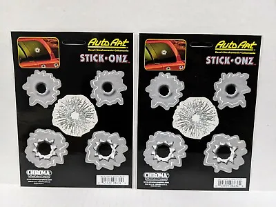 $9.99 • Buy Lot Of 2 Chroma 5 Pc Lg Caliber Gun Shot Bullet Holes Decal Stickers 