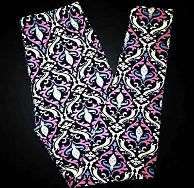 Buttery Soft Pink Paisley Damask Leggings Tall & Curvy XL Plus Size Paisley TC • $24.99