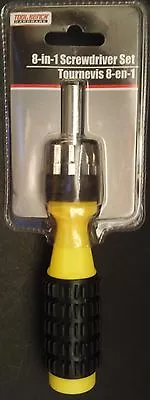 8-IN-1 SCREWDRIVER: SLOTTED PHILLIPS ALLEN & TORX W Bit Storage In Handle • $2.99