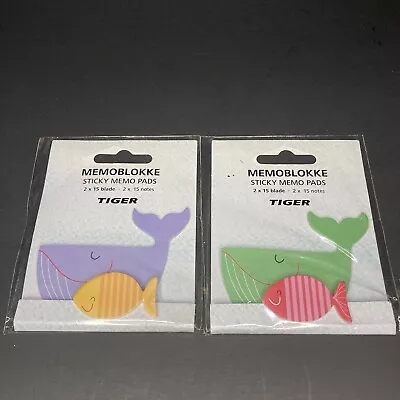 Whale Fish Mini Notepad 60 Sheets Total 2 Pack Planner Scrapbook Beach Ocean NEW • $8.46