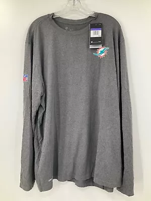 Miami Dolphins Nike Grey Dri-fit Long Sleeve Shirt W/ Tags Size: 3xl • $19.99