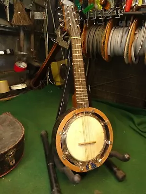 John Grey England Vintage Banjo Mandolin 8 String Instrument Banjolin -Parts Or  • $199.99