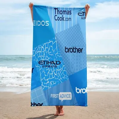 Manchester City Football Inspired Retro Kit Beach Towel • £35
