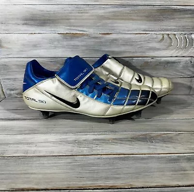 Vintage Nike Total 90 Men's Football Cleats Boots Silver Blue Very Rare Retr • $329.99