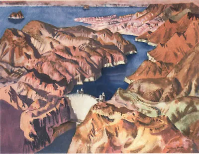 Millard Owen Sheets HOOVER DAM NEVADA ARIZONA 13x19  REPRODUCTION • $14.99