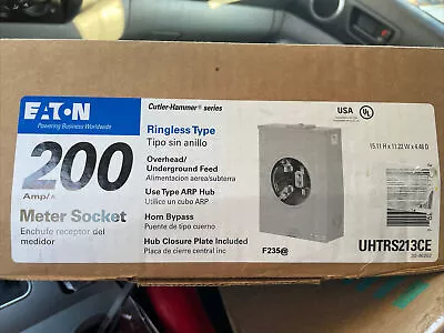 Eaton 200 Amp Meter Socket #UHTRS213CE Ringless Type Overhead/Underground NIB • $89.99