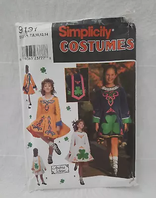 Simplicity 9131 Andrea Schewe Designed Irish Celtic Dance Girls' Dresses Sz 7-14 • $45.95