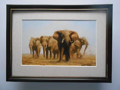 David Shepherd Print 'Four Gentlemen Of Tsavo' Elephants FRAMED • £23