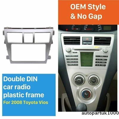 $35.50 • Buy 2 Din Car Stereo Fascia Panel Frame Trim Kit For Toyota Vios Yaris Sedan Belta