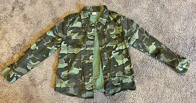 $15 • Buy Crazy 8 By Gymboree Camouflage Denim Shirt Jacket Girls Sz M 7-8 Halloween Snaps
