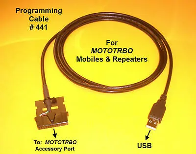 Programming Cable #441 Motorola MOTOTRBO XPR4550 XPR4580 XPR5350 PMKN4010B USB • $29.95