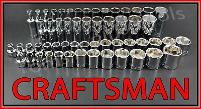 CRAFTSMAN TOOLS 56pc Short & Deep 3/8 SAE METRIC 6pt Ratchet Wrench Socket Set  • $107.62