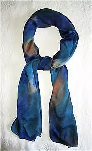 Extra-large Blue & Orange Rectangle Shawl Or Scarf • $7.50