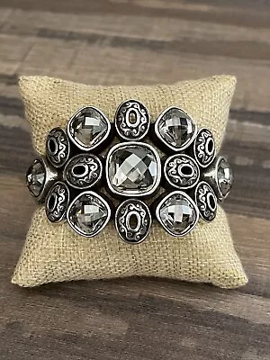 Brighton Venus Rising Hinged Bracelet Gray Crystals • $40.99