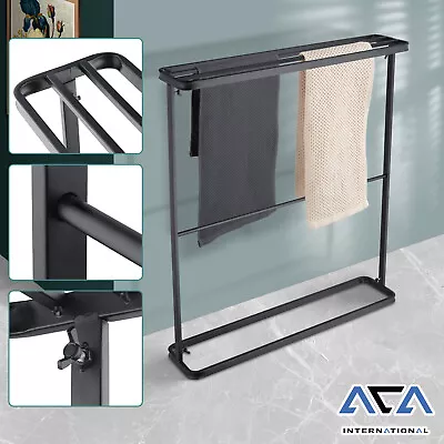 ACA Free Standing Towel Rail Rack Stand Rail Bathroom Drying Bar Shelf Dryer AU • $41.99