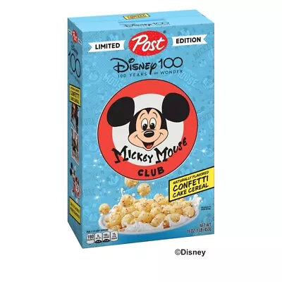 POST DISNEY 100 YEARS OF WONDER CONFETTI CAKE FLAVORED CEREAL 16OZ ~Mickey Mouse • $9.50