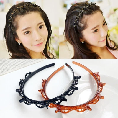 $7.99 • Buy US 4PCS Women Double Bangs Hairpin Headband Professional Weave Bangs Clip Twist 