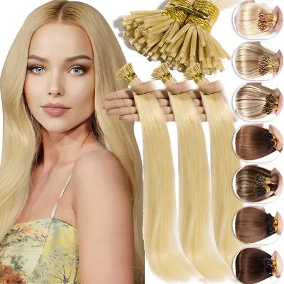 Stick I Tip Hair Extensions Keratin Fusion Real Remy Human Hair Full Head Ombre • $36.07